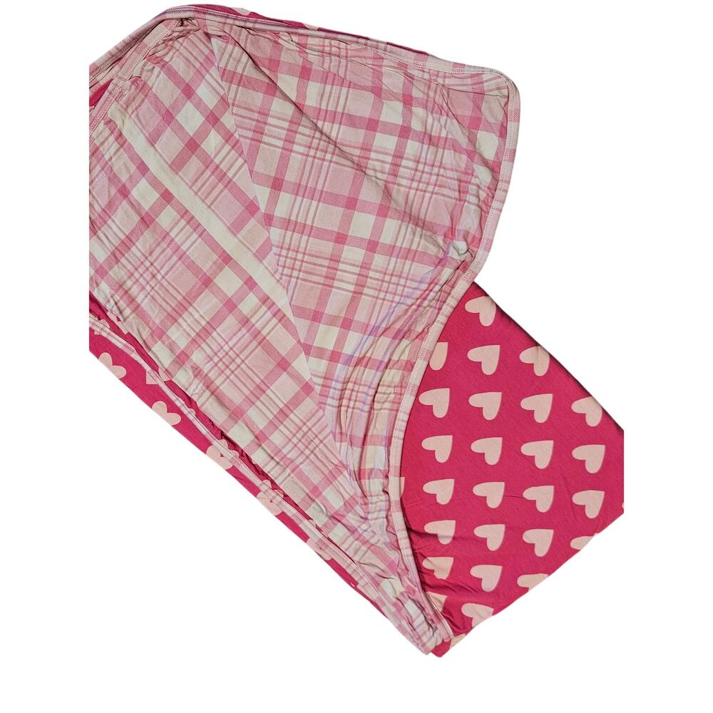 Little Bum Bums & roses Bamboo Blanket Knit Pink Hearts Plaid cloud patoo